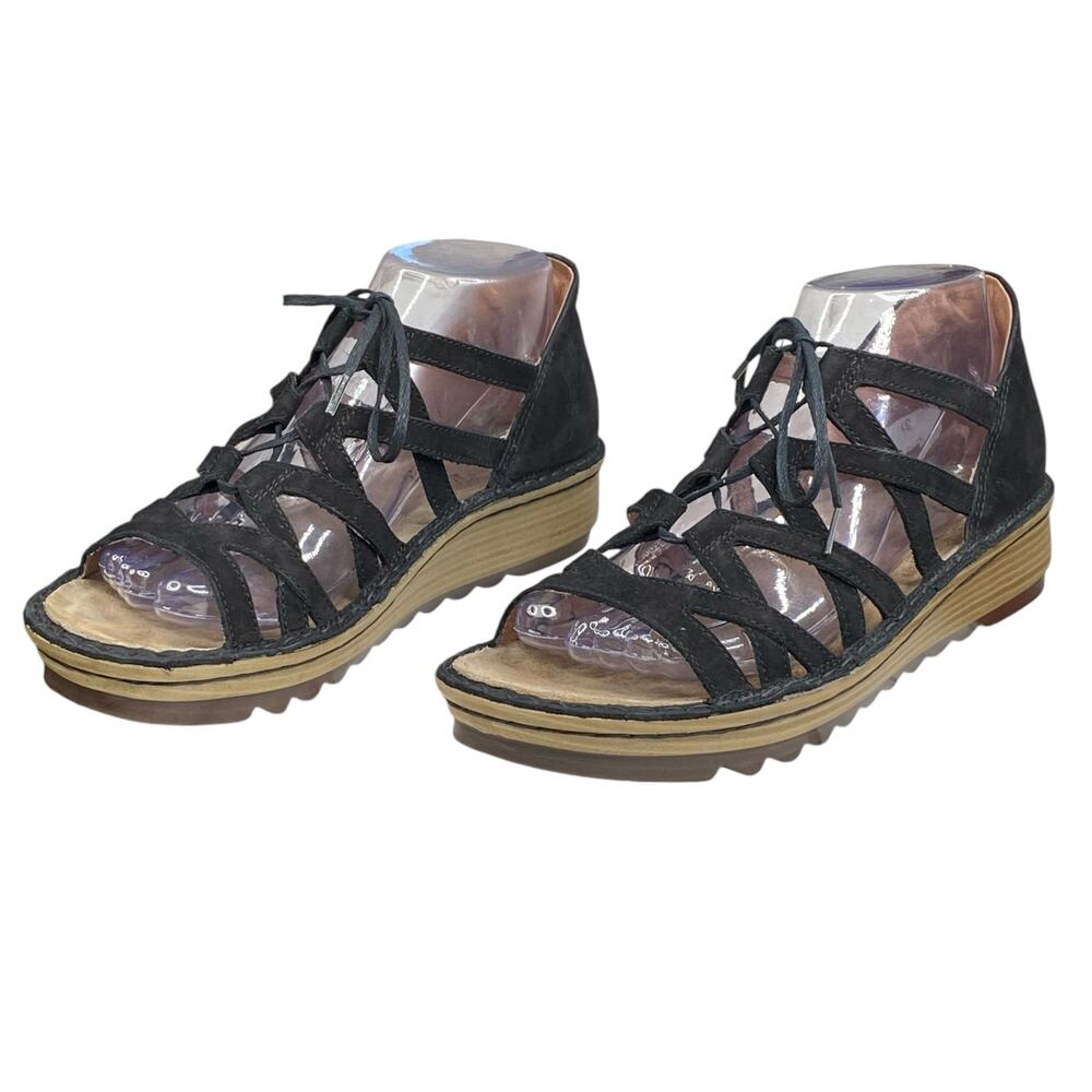 Naot Women's Yarrow Black Suede Lace Up Sandal Size 39 Us 8 View 6